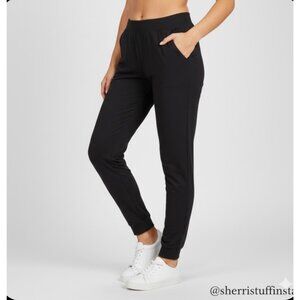 Lululemon Stretch French Terry Joggers Black 33" Inseam Pockets Size 6
